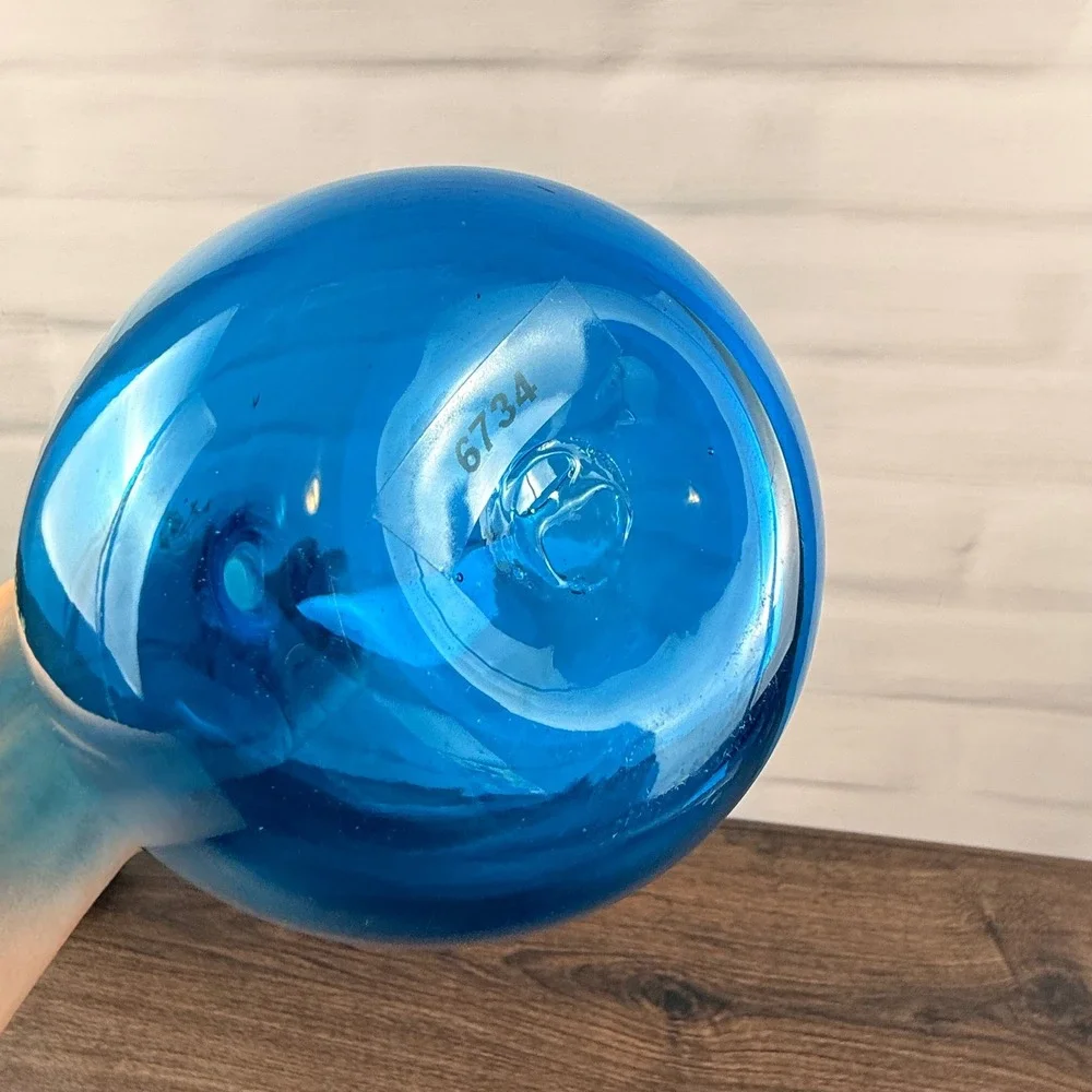 Blenko 6734 Turquoise Glass Decanter Joel Myers 1967 MCM